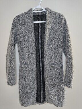 Dynamite Gray Teddy Open Front Fuzzy Jacket - Like New